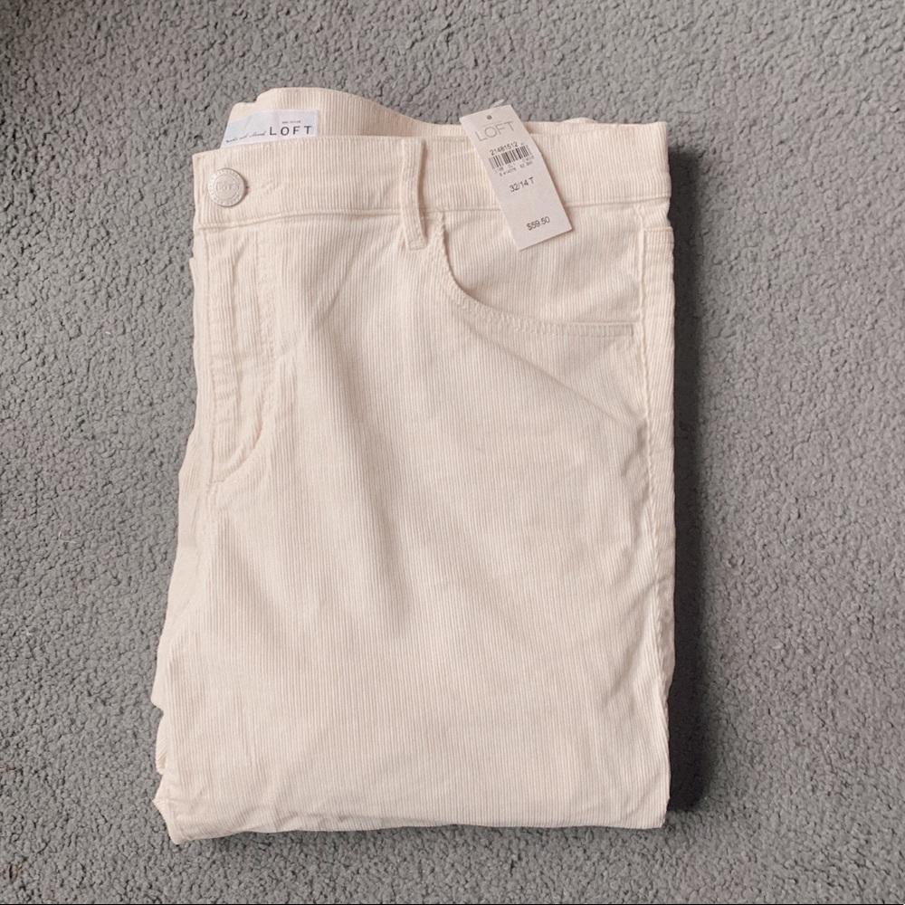 NWT Cream Loft Corduroy Pants!